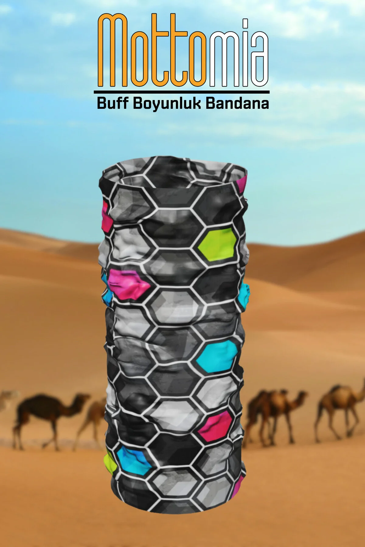 Buff - Altıgen Desen Baskılı Buff - 4 Mevsim Buff - Görsel 4