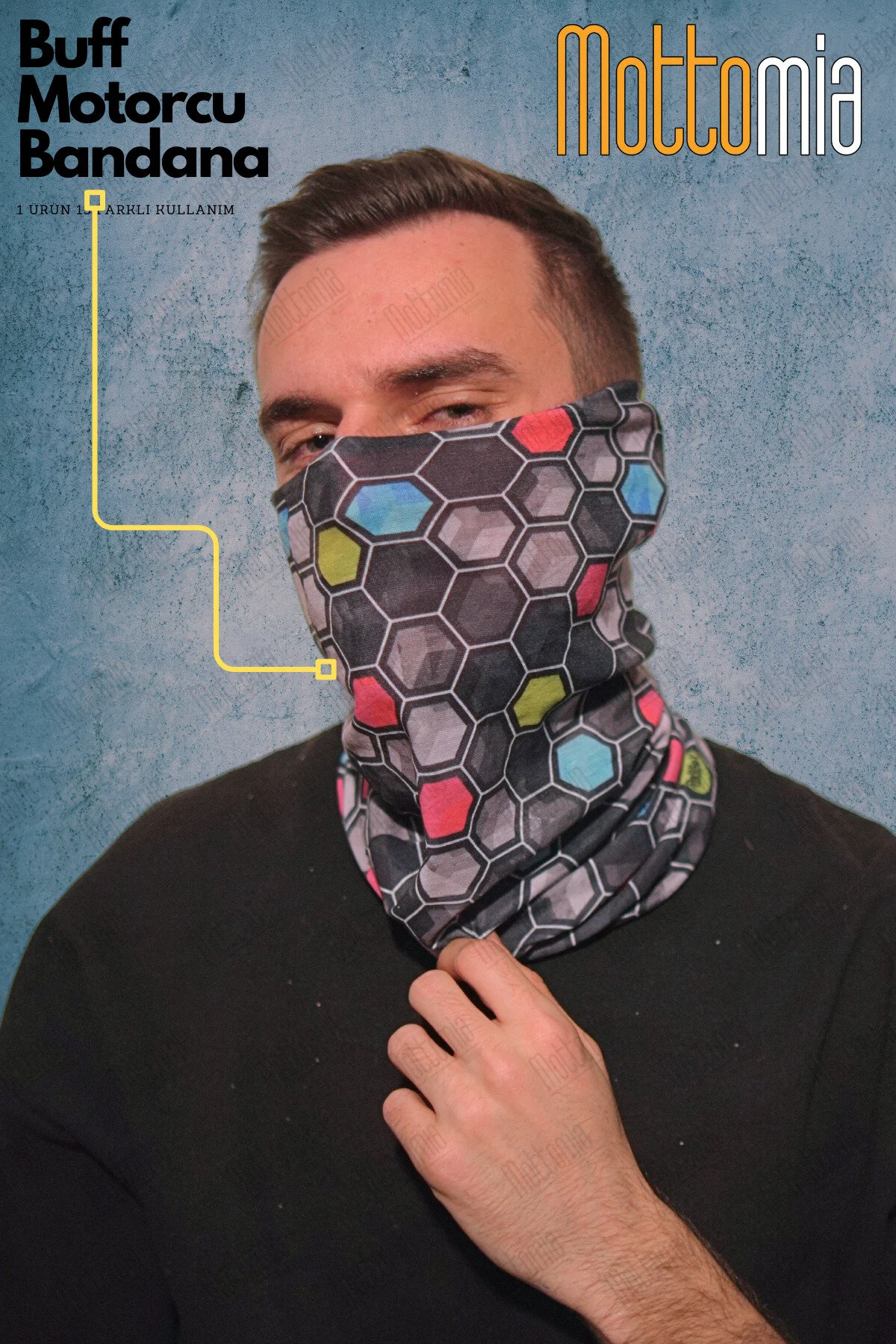 Buff - Altıgen Desen Baskılı Buff - 4 Mevsim Buff