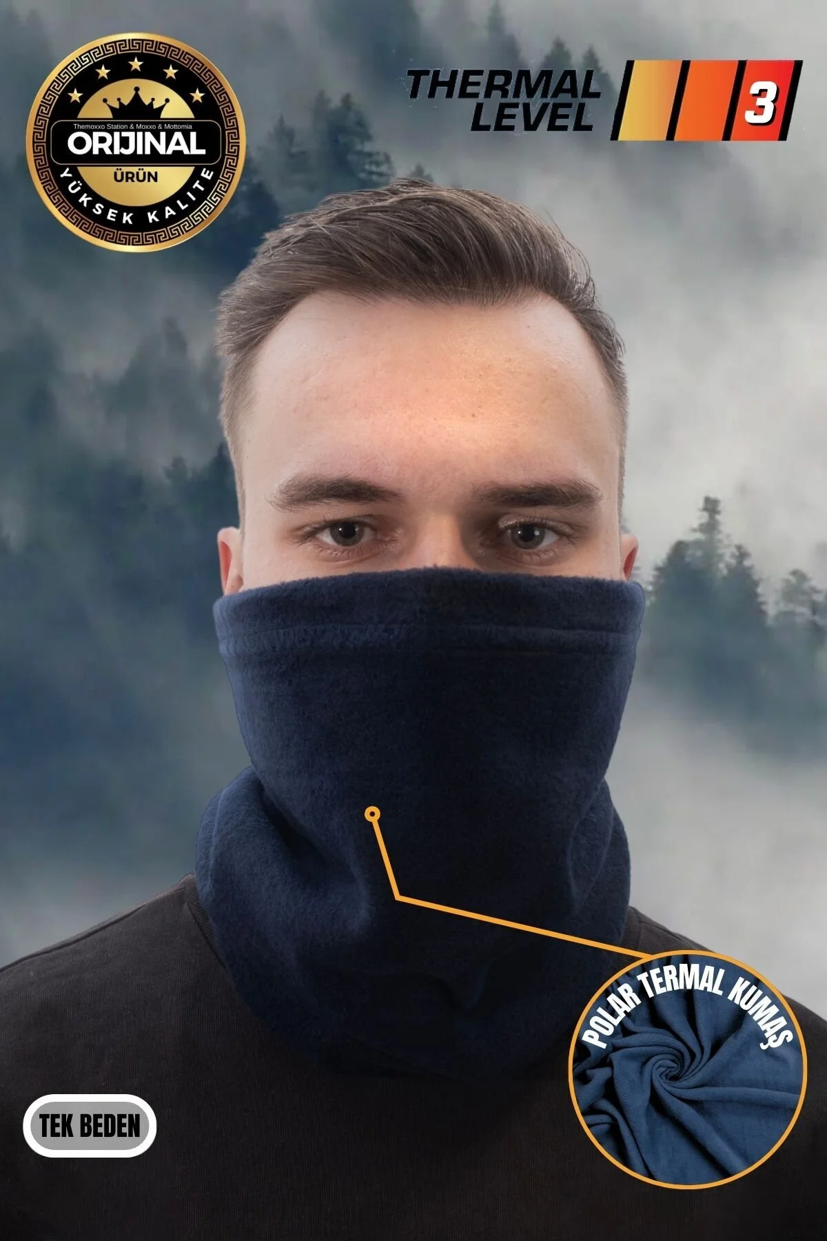 Lacivert Renk Polar Boyunluk - Kışlık Motorcu Rüzgar Önleyici