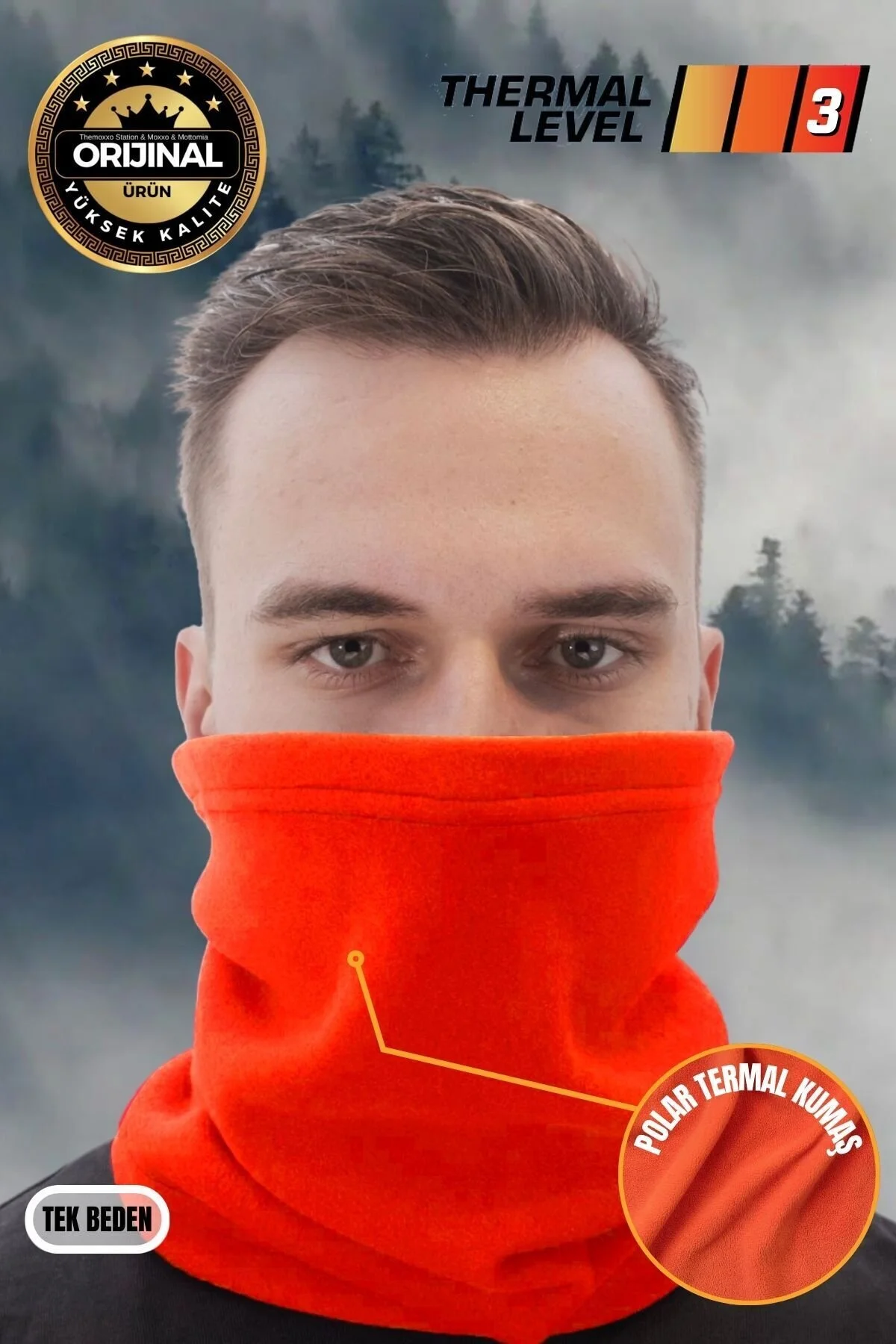 Nar Çiçeği Rengi Polar Boyunluk - Kışlık Motorcu Rüzgar Önleyici