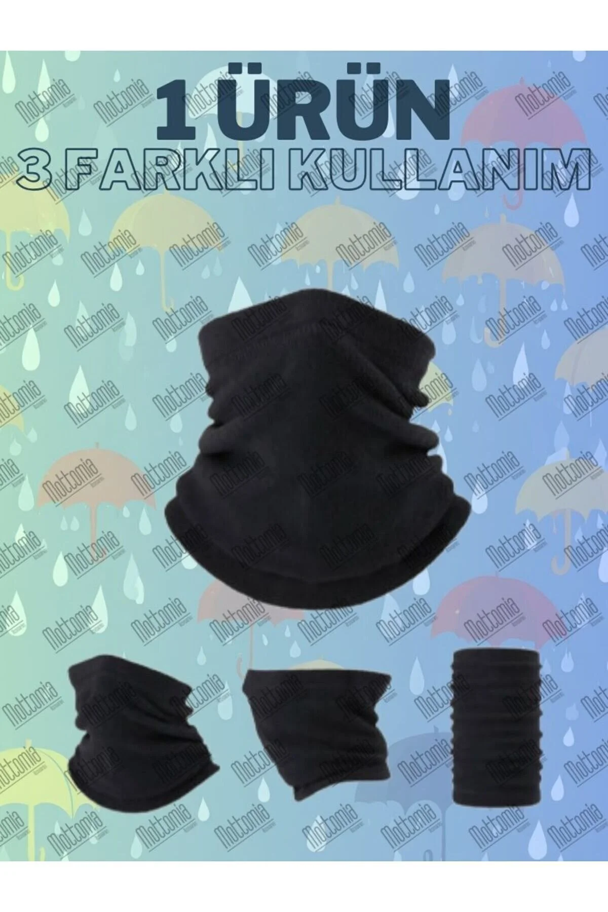 Siyah Renk Polar Boyunluk - Kışlık Motorcu Rüzgar Önleyici - Görsel 7