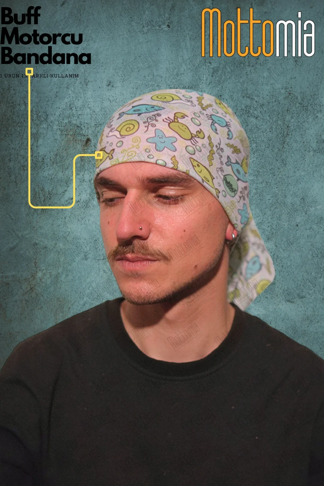 Buff - Balık Desen Baskılı Buff - 4 Mevsim Buff