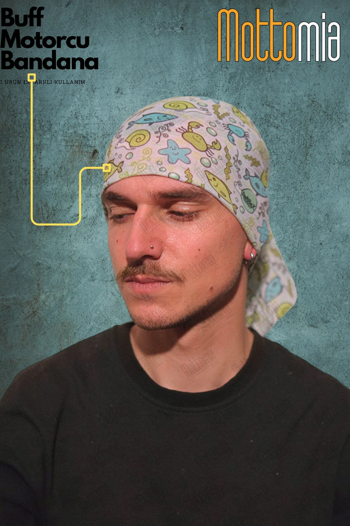 Buff - Balık Desen Baskılı Buff - 4 Mevsim Buff